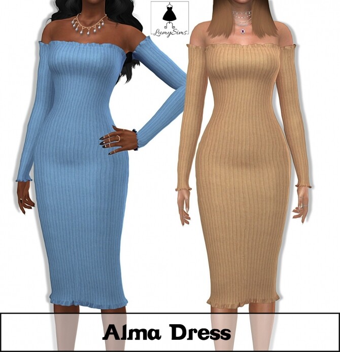 Sims 4 Alma Dress at Lumy Sims