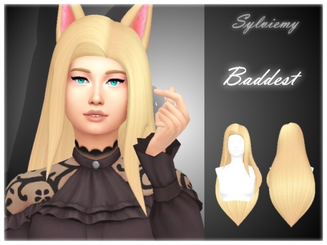 Sims 4 Ahri The Baddest Hairstyle Set by Sylviemy at TSR