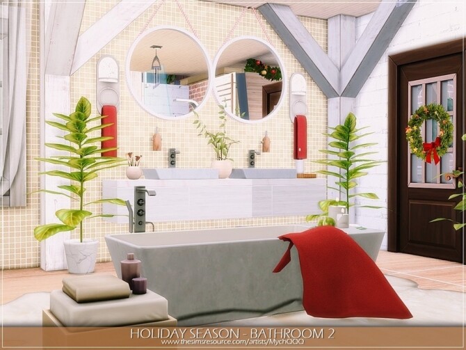 Sims 4 Holiday Season Bathroom 2 by MychQQQ at TSR