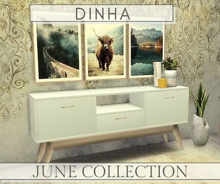 June Collection: Sideboard, Pillows & Frames at Dinha Gamer