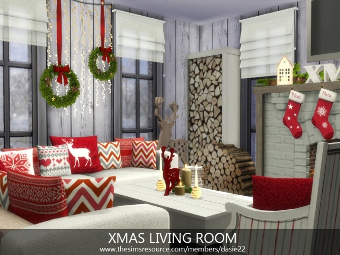 Sims 4 XMAS LIVING ROOM by dasie2 at TSR