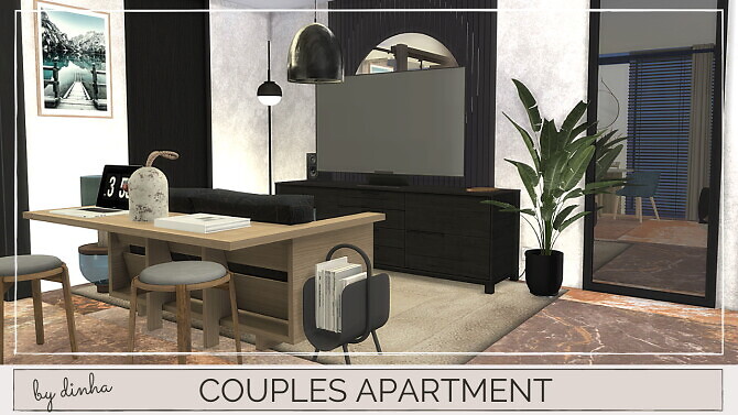 Sims 4 COUPLES APARTMENT at Dinha Gamer