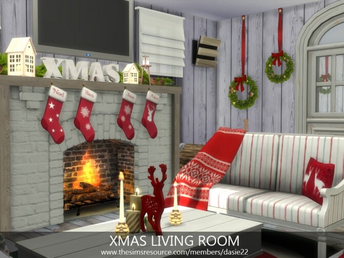 Sims 4 XMAS LIVING ROOM by dasie2 at TSR