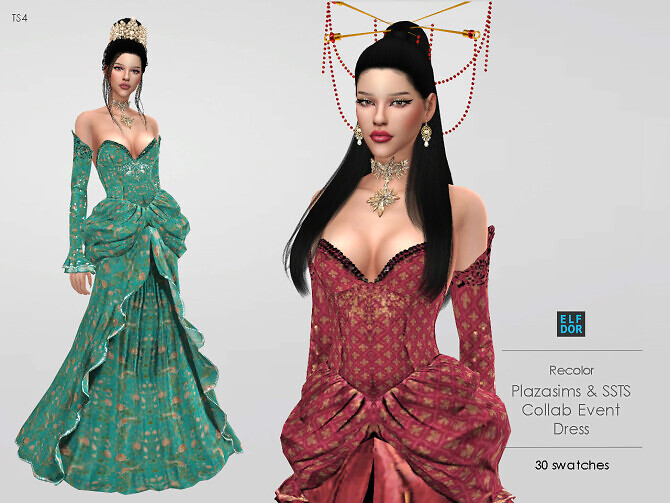 Sims 4 Plazasims & SSTS Collab Event Dress RC at Elfdor Sims