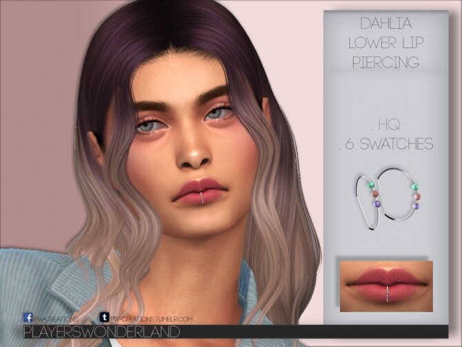 Sims 4 Dahlia Lower Lip Piercing by PlayersWonderland at TSR