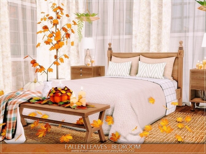 Sims 4 Fallen Leaves Bedroom by MychQQQ at TSR