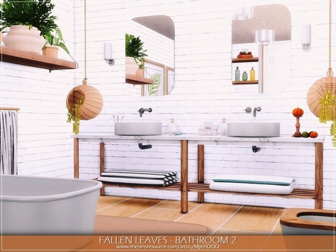 Sims 4 Fallen Leaves Bathroom 2 by MychQQQ at TSR