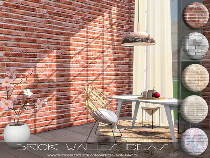 Sims 4 Brick Walls Ideas by Moniamay72 at TSR