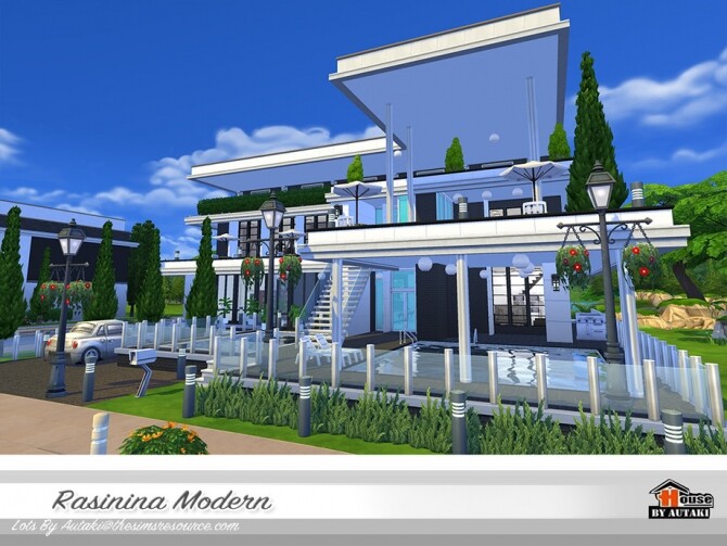 Sims 4 Rasinina Modern House by autaki at TSR