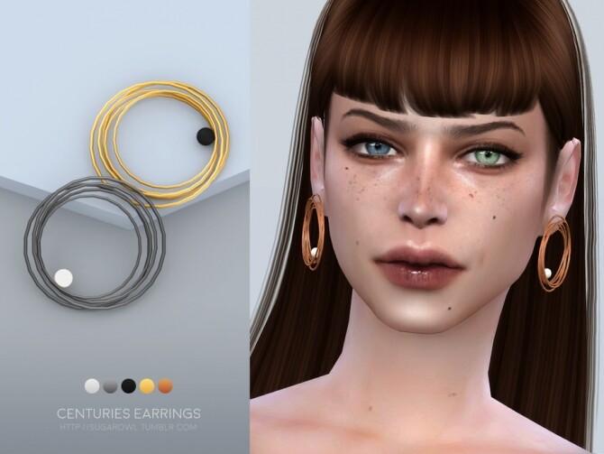Sims 4 Centuries earrings by sugar owl at TSR