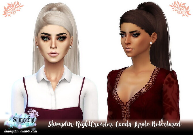 Sims 4 NightCrawler Candy Apple Hair Retexture at Shimydim Sims