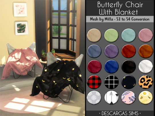 Sims 4 Butterfly Chair With Blanket at Descargas Sims