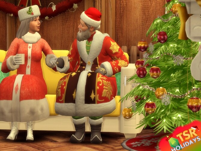 Sims 4 Mrs Claus Coat Holiday Wonderland by Dissia at TSR