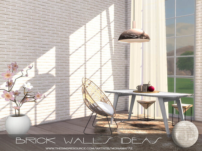 Sims 4 Brick Walls Ideas by Moniamay72 at TSR