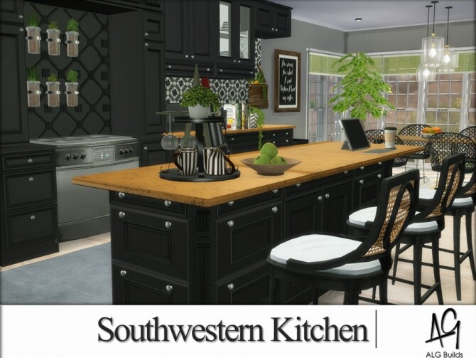 Sims 4 Southwestern Kitchen by ALGbuilds at TSR