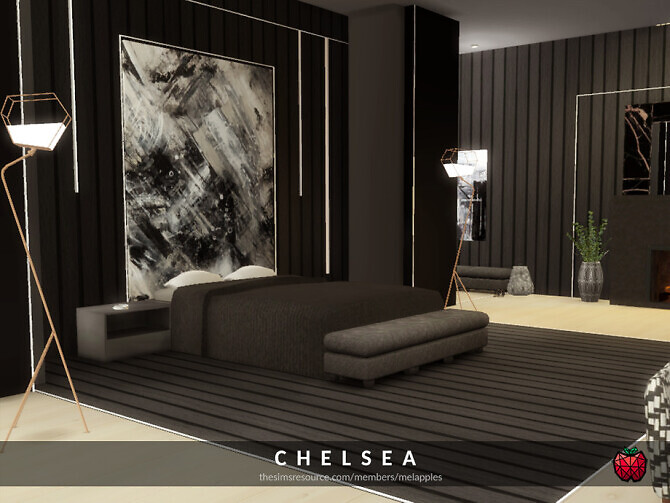 Sims 4 Chelsea bedroom by melapples at TSR