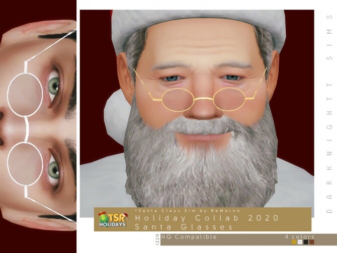 Sims 4 Holiday Wonderland Santa Glasses by DarkNighTt at TSR