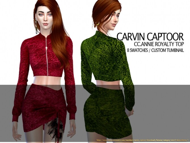 Sims 4 Annie Royalty Top by carvin captoor at TSR