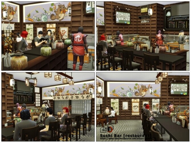 Sims 4 Sushi bar restaurant by Danuta720 at TSR