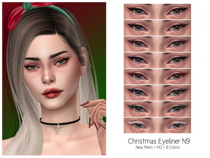 Sims 4 LMCS Christmas Eyeliner N9 HQ by Lisaminicatsims at TSR