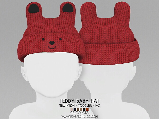 Sims 4 TODDLER TEDDY BABY HAT at REDHEADSIMS