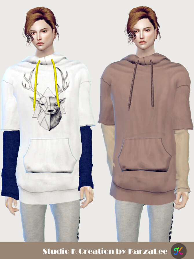 Sims 4 Giruto 87 hoodie long sweater at Studio K Creation