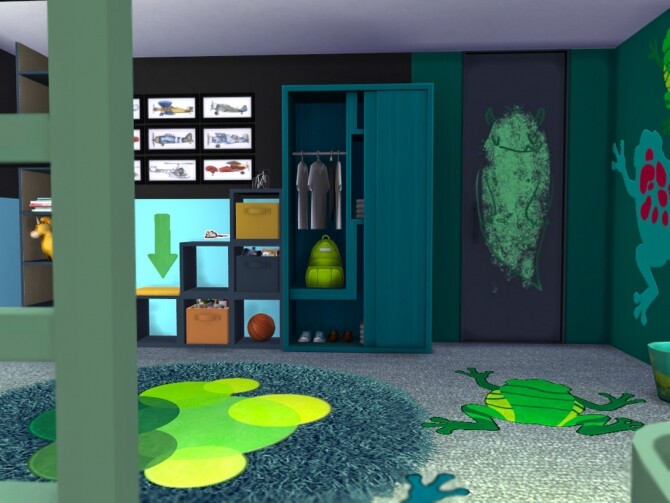 Sims 4 Brick & Steel boys room by fredbrenny at TSR