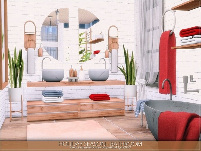 Sims 4 Holiday Season Bathroom by MychQQQ at TSR