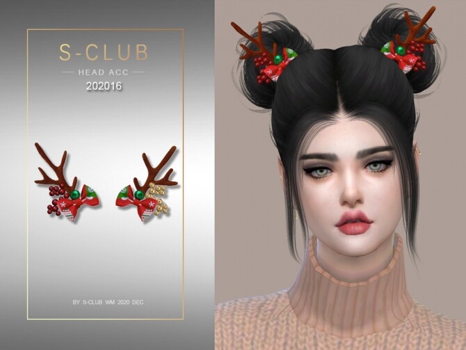 Sims 4 Christmas reindeer antlers headacc 202016 by S Club WM at TSR