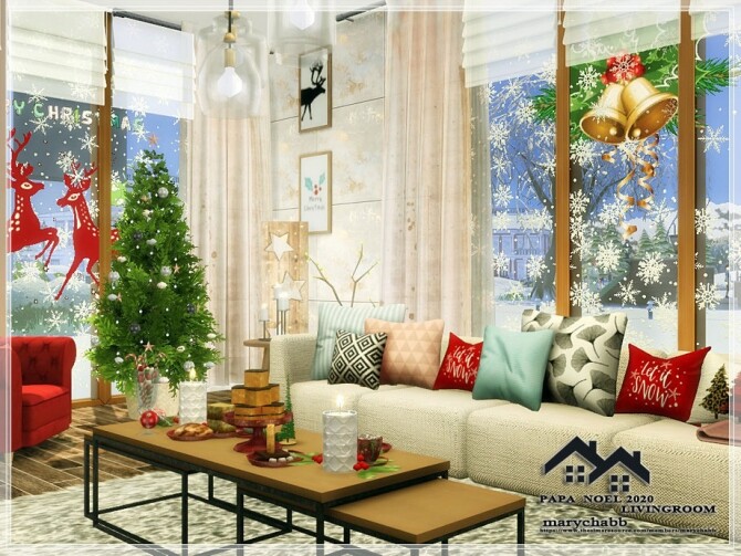 Sims 4 Papa Noel Livingroom by marychabb at TSR