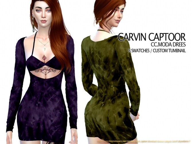 Sims 4 Moda Dress by carvin captoor at TSR