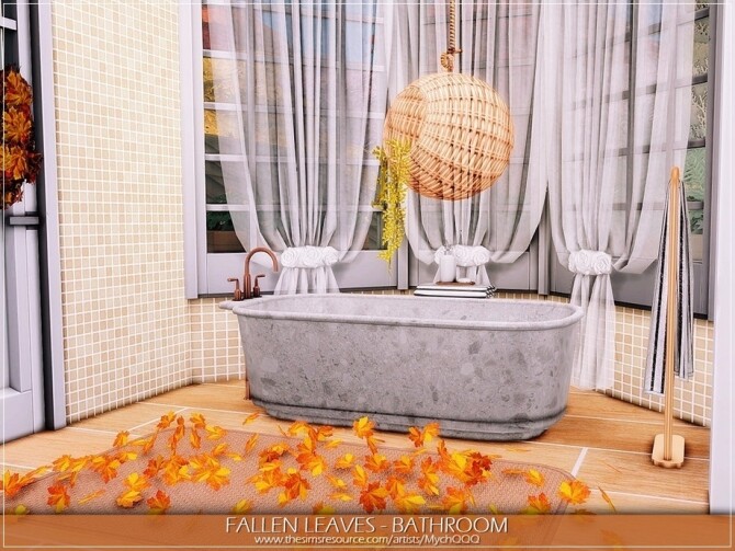Sims 4 Fallen Leaves Bathroom by MychQQQ at TSR