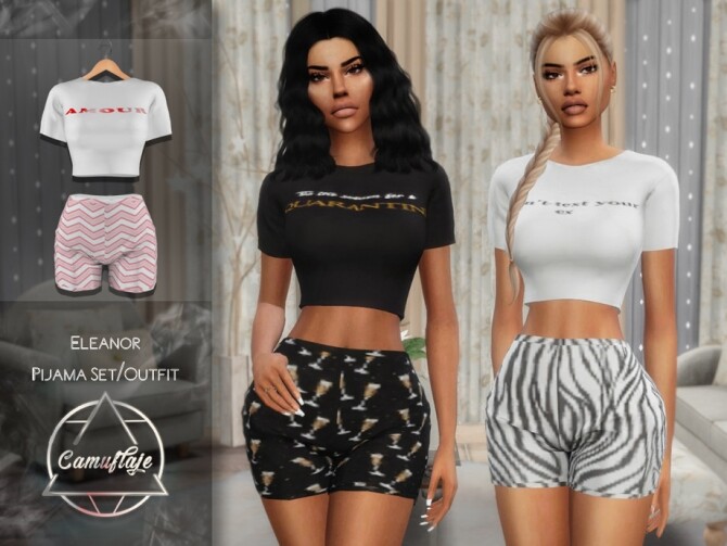 Sims 4 Eleanor Set Outfit by Camuflaje at TSR