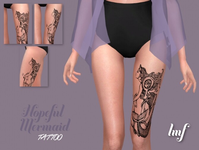 Sims 4 IMF Tattoo Hopeful Mermaid by IzzieMcFire at TSR