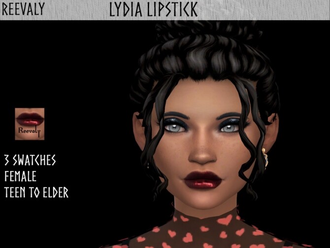 Sims 4 Lydia Lipstick by Reevaly at TSR