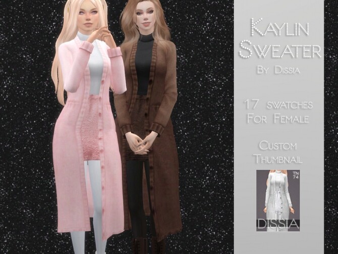 Sims 4 Kaylin Sweater with Turtleneck Top by Dissia at TSR