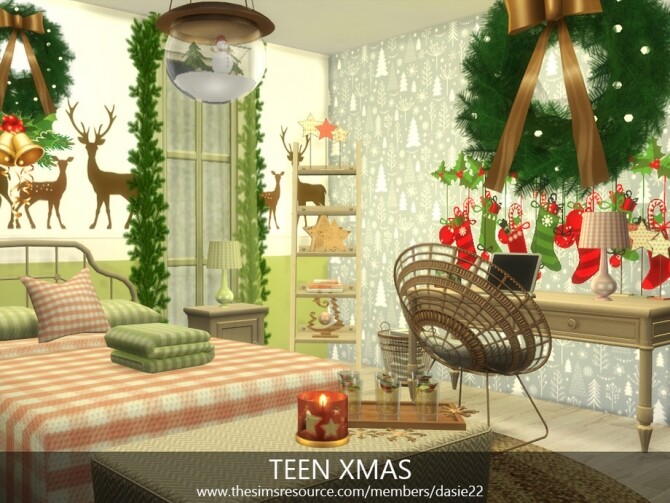 Sims 4 TEEN XMAS BEDROOM by dasie2 at TSR