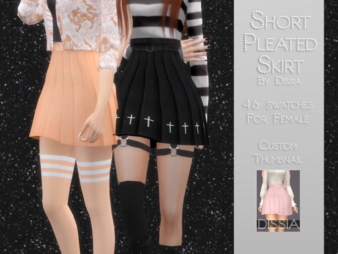 Sims 4 Short Pleated Skirt by Dissia at TSR