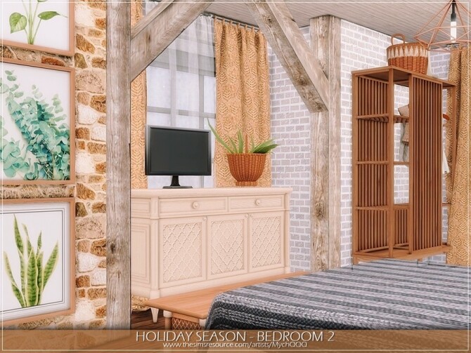 Sims 4 Holiday Season Bedroom 2 by MychQQQ at TSR