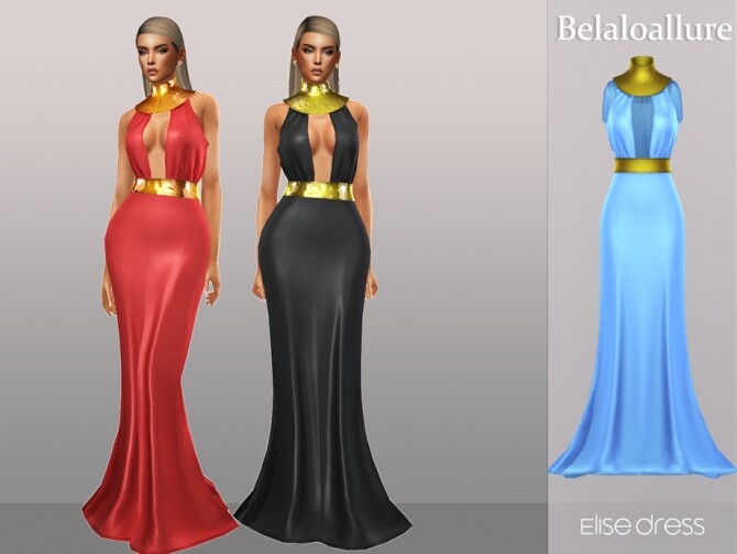 Sims 4 Elise dress by belal1997 at TSR