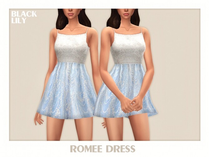 Sims 4 Romee Dress by Black Lily at TSR