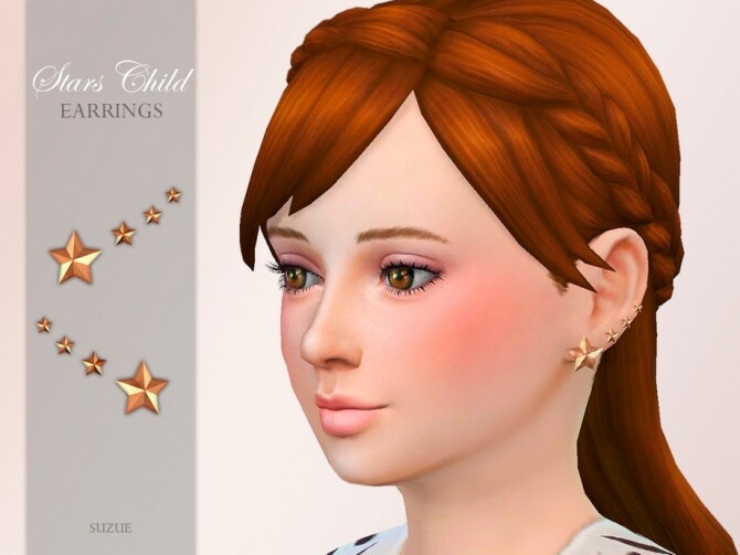 Sims 4 Stars Child Earrings by Suzue at TSR