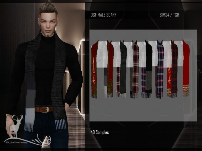 Sims 4 DSF MALE SCARF by DanSimsFantasy at TSR