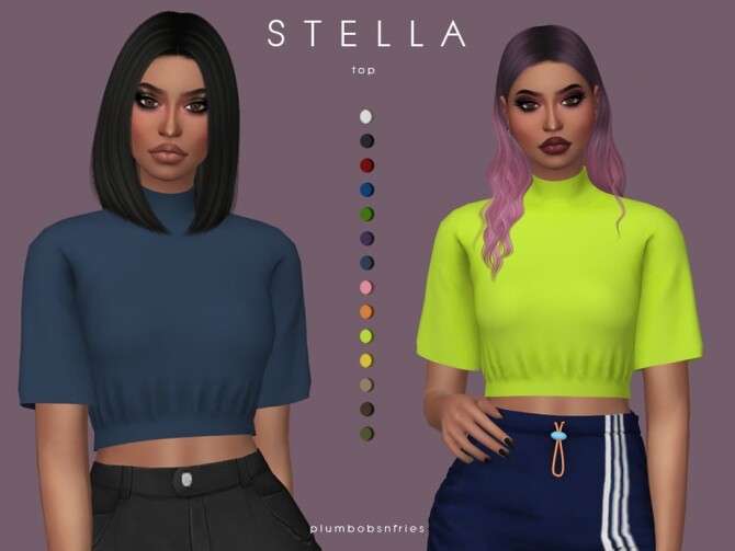 Sims 4 STELLA top by Plumbobs n Fries at TSR