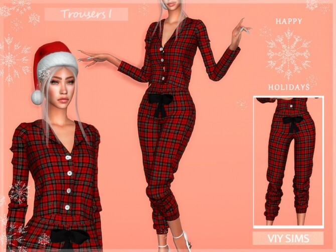 Sims 4 Trousers I Christmas VI by Viy Sims at TSR
