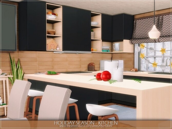 Sims 4 Holiday Season Kitchen by MychQQQ at TSR