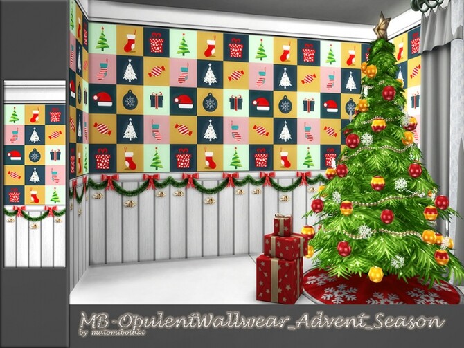 Sims 4 MB Opulent Wallwear Advent Season by matomibotaki at TSR
