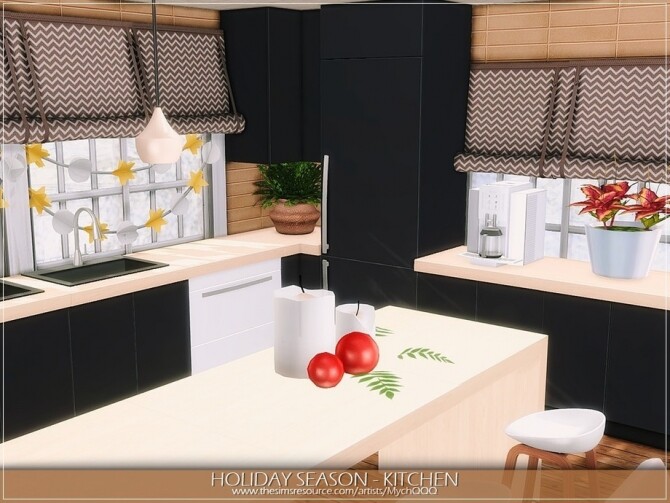 Sims 4 Holiday Season Kitchen by MychQQQ at TSR