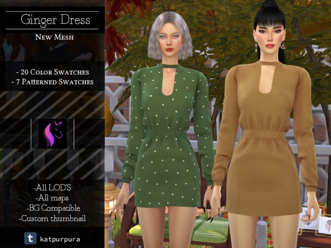 Sims 4 Ginger Dress by KaTPurpura at TSR
