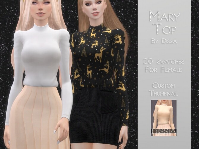 Sims 4 Mary Top by Dissia at TSR